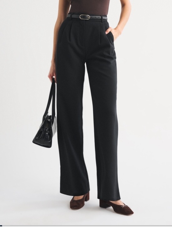 Abercrombie & Fitch Pants - Abercrombie & Fitch Women’s Black Sloane  Low Rise Tailored Wide Leg Pants